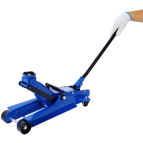 Heavy-Duty Steel Racing Floor Jack 2.5 Ton Blue O655