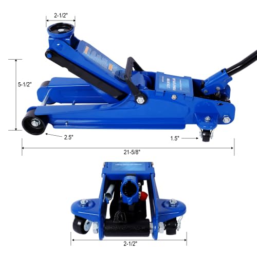Heavy-Duty Steel Racing Floor Jack 2.5 Ton Blue O655
