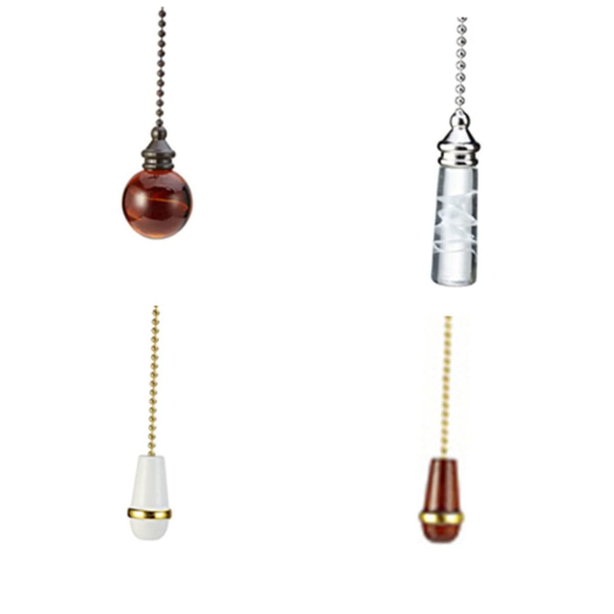 Glass Ball Chain Pendant Ornament 2 Pcs S9886