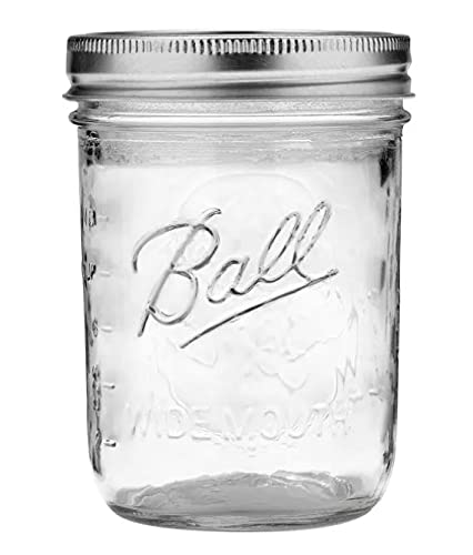 12 Pieces 16oz Wide Mouth Glass Mason Jars with Lid and Band V67923