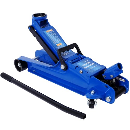Heavy-Duty Steel Racing Floor Jack 2.5 Ton Blue O655