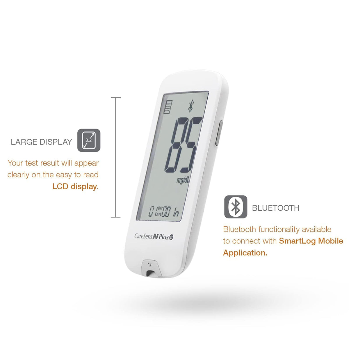 Bluetooth Blood Glucose Monitor Kit with 100 Test Strips and 100 Lancets M4028