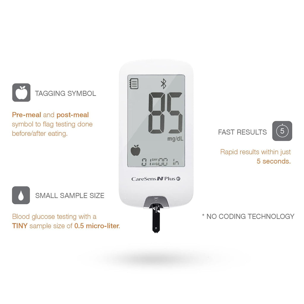 Bluetooth Blood Glucose Monitor Kit with 100 Test Strips and 100 Lancets M4028