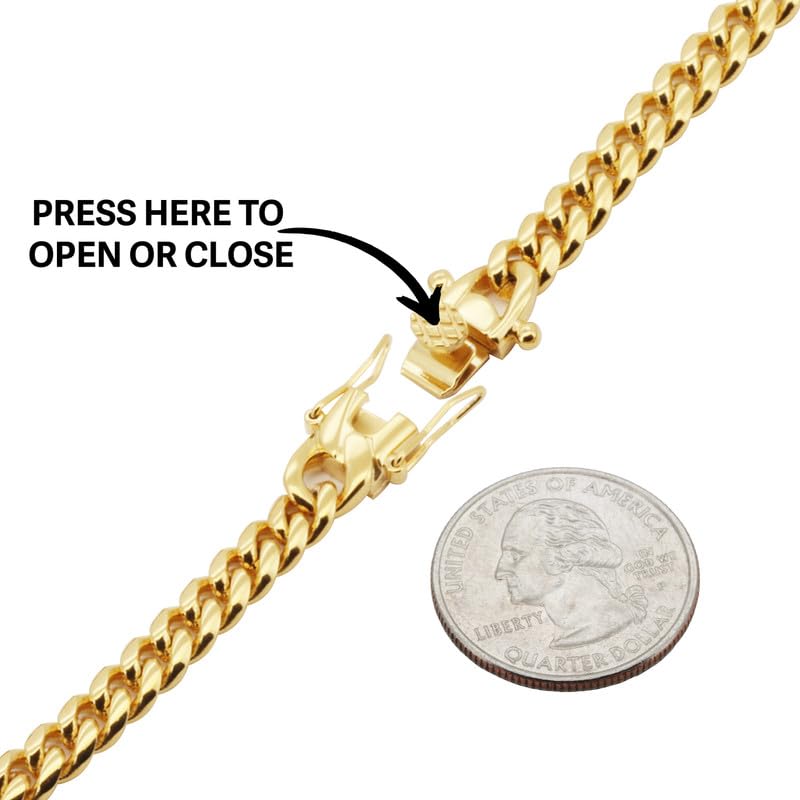 316L Stainless Steel Cuban Link Chain Necklace Bracelet M7042