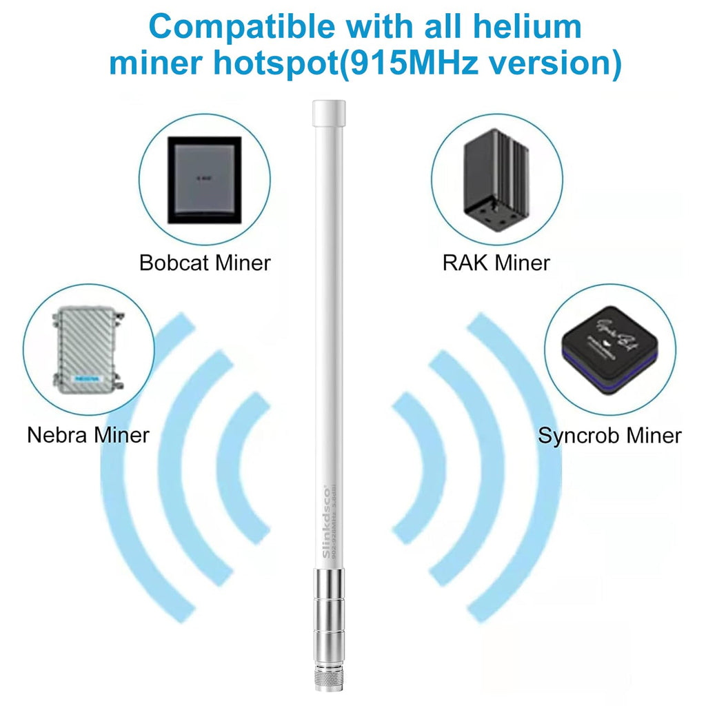 Waterproof 5.8dBi 915MHz Fiberglass Antenna with 20Ft Extension Cable E70605