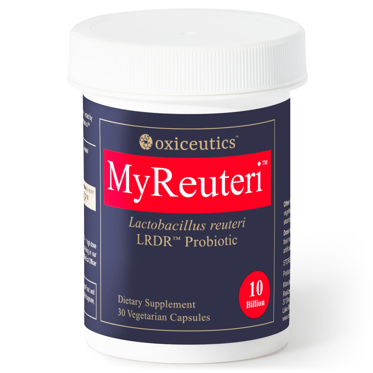 10 Billion CFU L. reuteri Probiotic with FOS Prebiotic 30 Veg Capsules W370