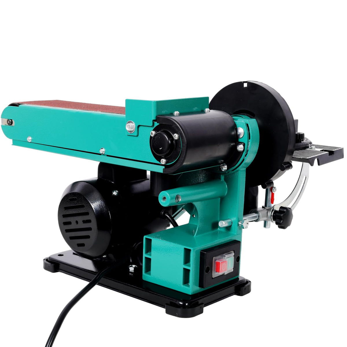 4" x 36" Belt Sander 6" Disc Polisher Grinder Steel Green High-Torque Power Tool Q37498