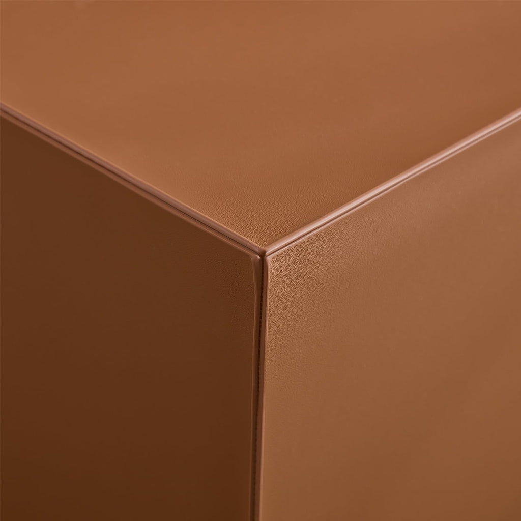 Brown MDF Leather Accent Table X68468