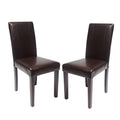 Brown Faux Leather Solid Wood Parson Chairs, Set of 2 X469439