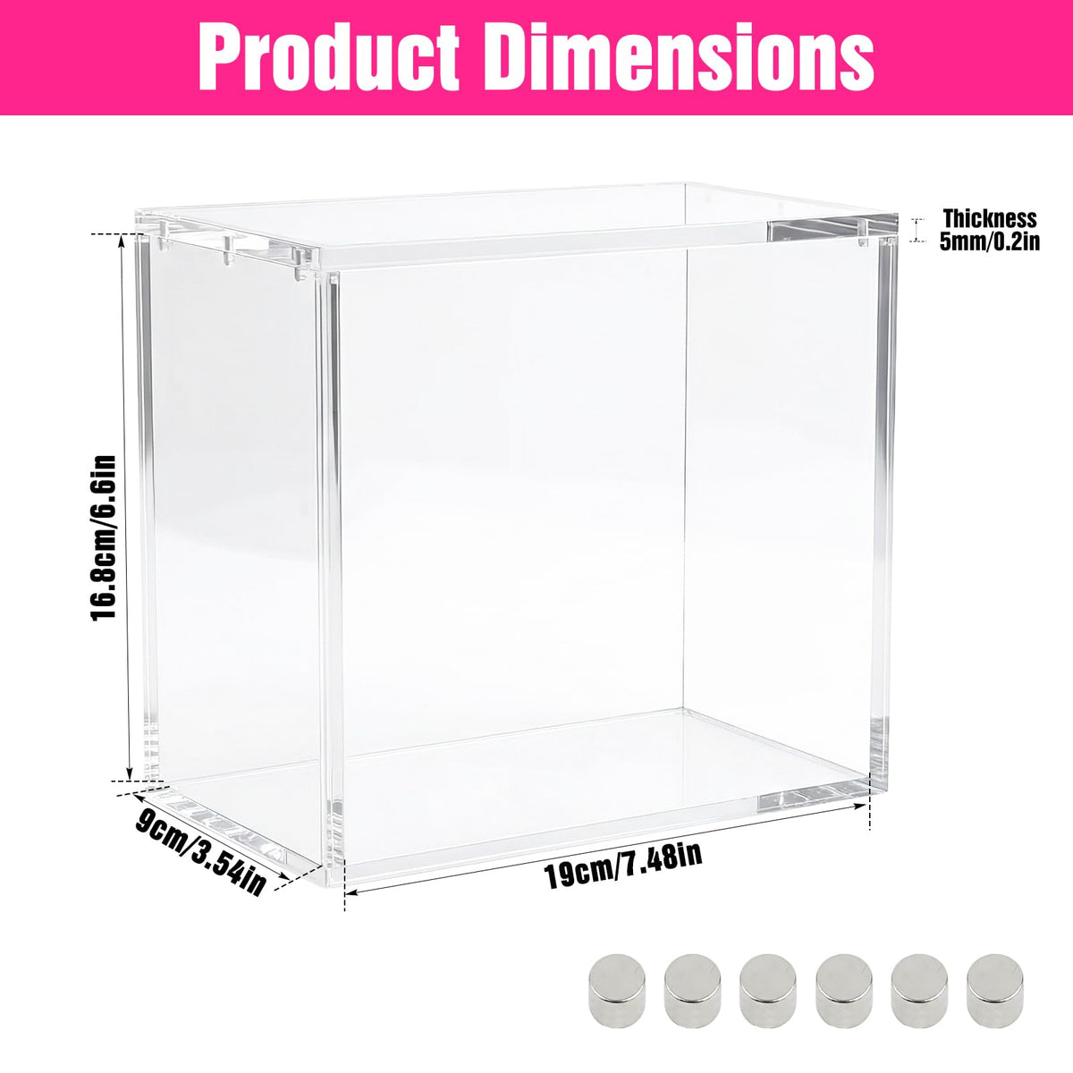 Acrylic Protector Case 8"L x 4"W x 7"H 2pcs G568813