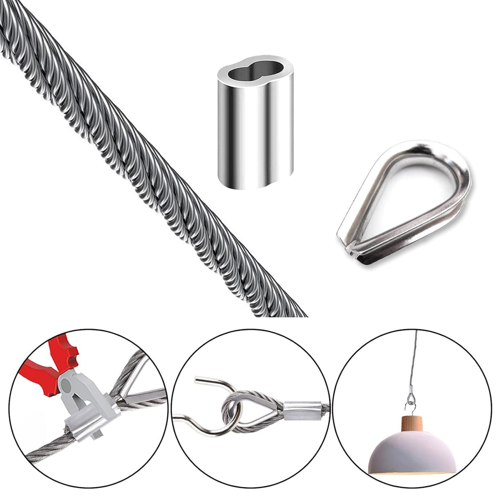 1/8 inch Stainless Steel Wire Rope Kit, 33ft Z25423