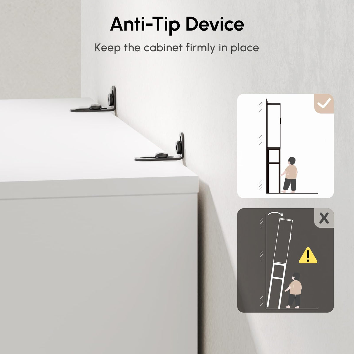 White Over The Toilet Storage Cabinet with Glass Doors D88861