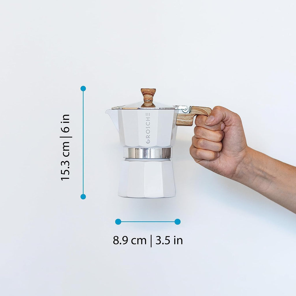 Stovetop Espresso Maker Moka Pot 5 oz White O5767