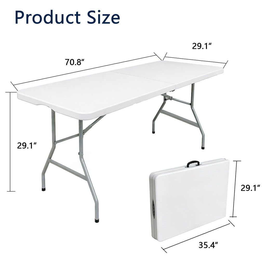 6ft White Folding Table Z691