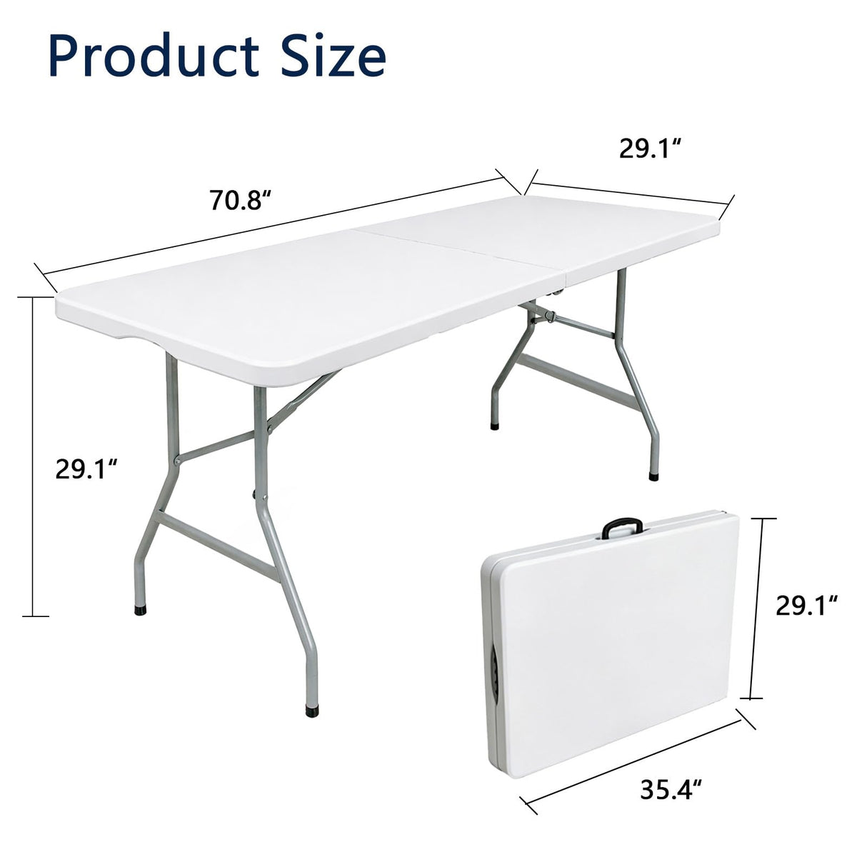 6ft White Folding Table Z691