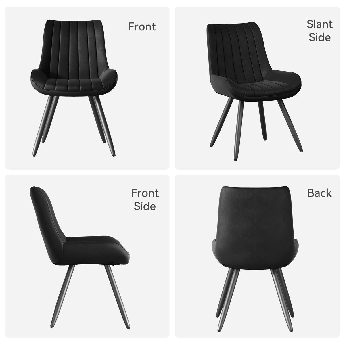 Black Faux Leather Upholstered Dining Chairs Set of 6 P459871