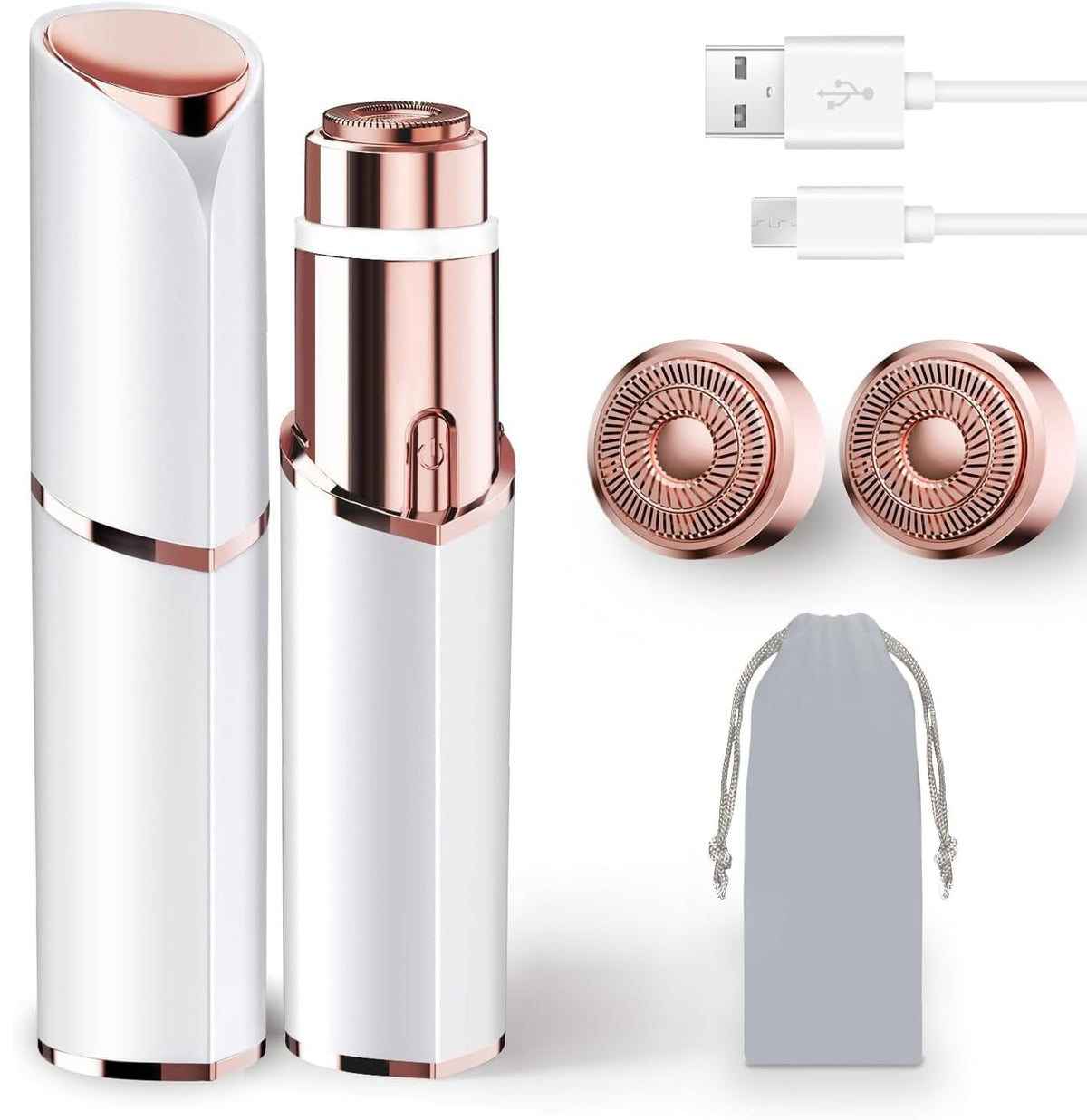 Rechargeable Facial Hair Remover with 2 Replacement Heads W27164