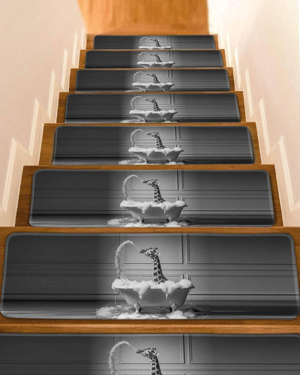Grey Non Slip Stair Treads 8"x30" 4PCS N195792