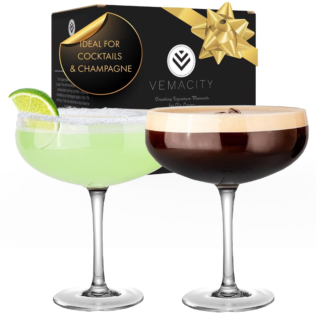 Handblown Coupe Cocktail Glasses Set of 2 K46279