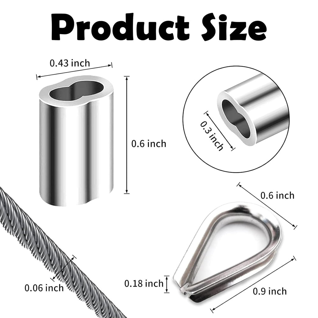 1/8 inch Stainless Steel Wire Rope Kit, 33ft Z25423