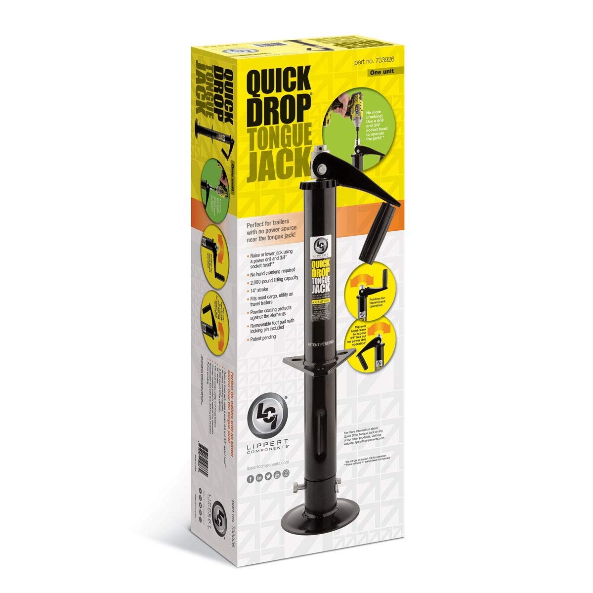 Black Tongue Jack for Trailers Q12618