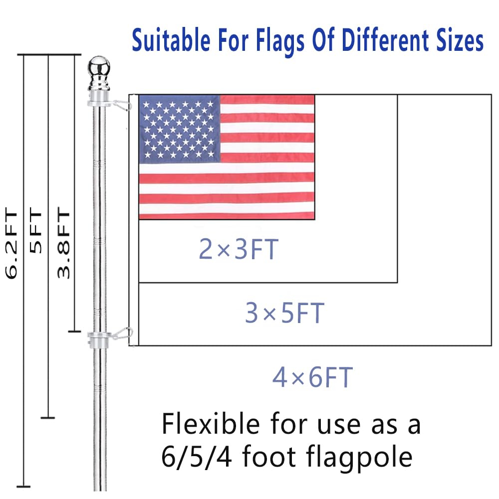 2 Pack 6 ft 1 inch Flag Poles V264694