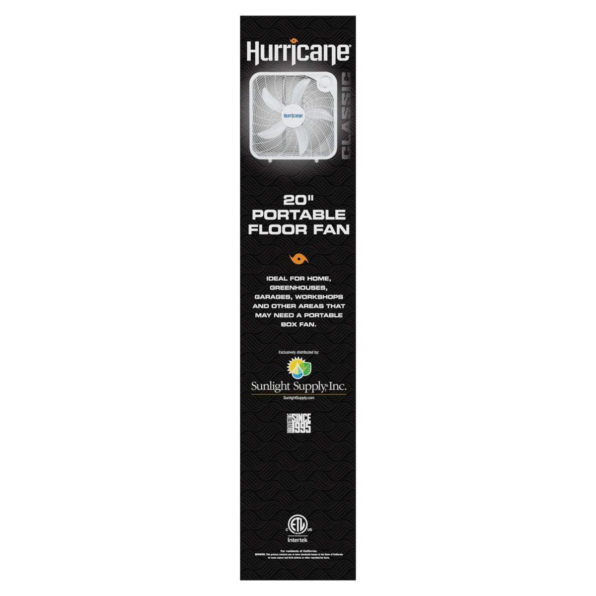 Black 3 Speed 20in Floor Box Fan S783920