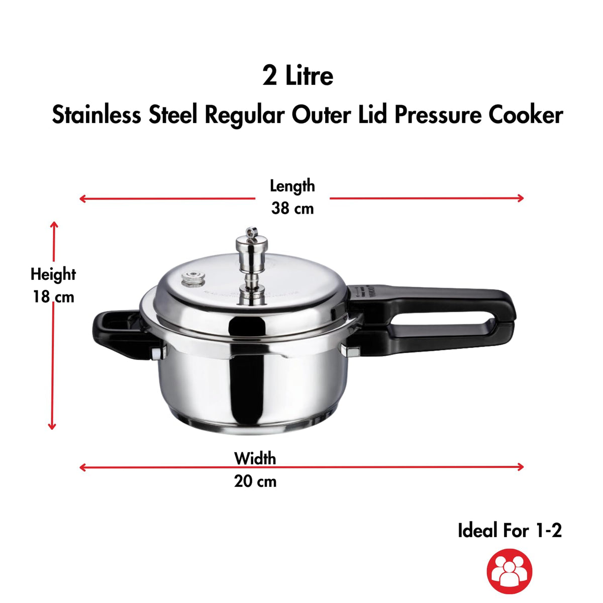 Stainless Steel 2-Liter Pressure Cooker J2426