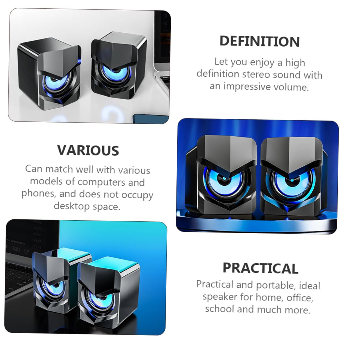 2 Pack Mini Computer Speakers K69272