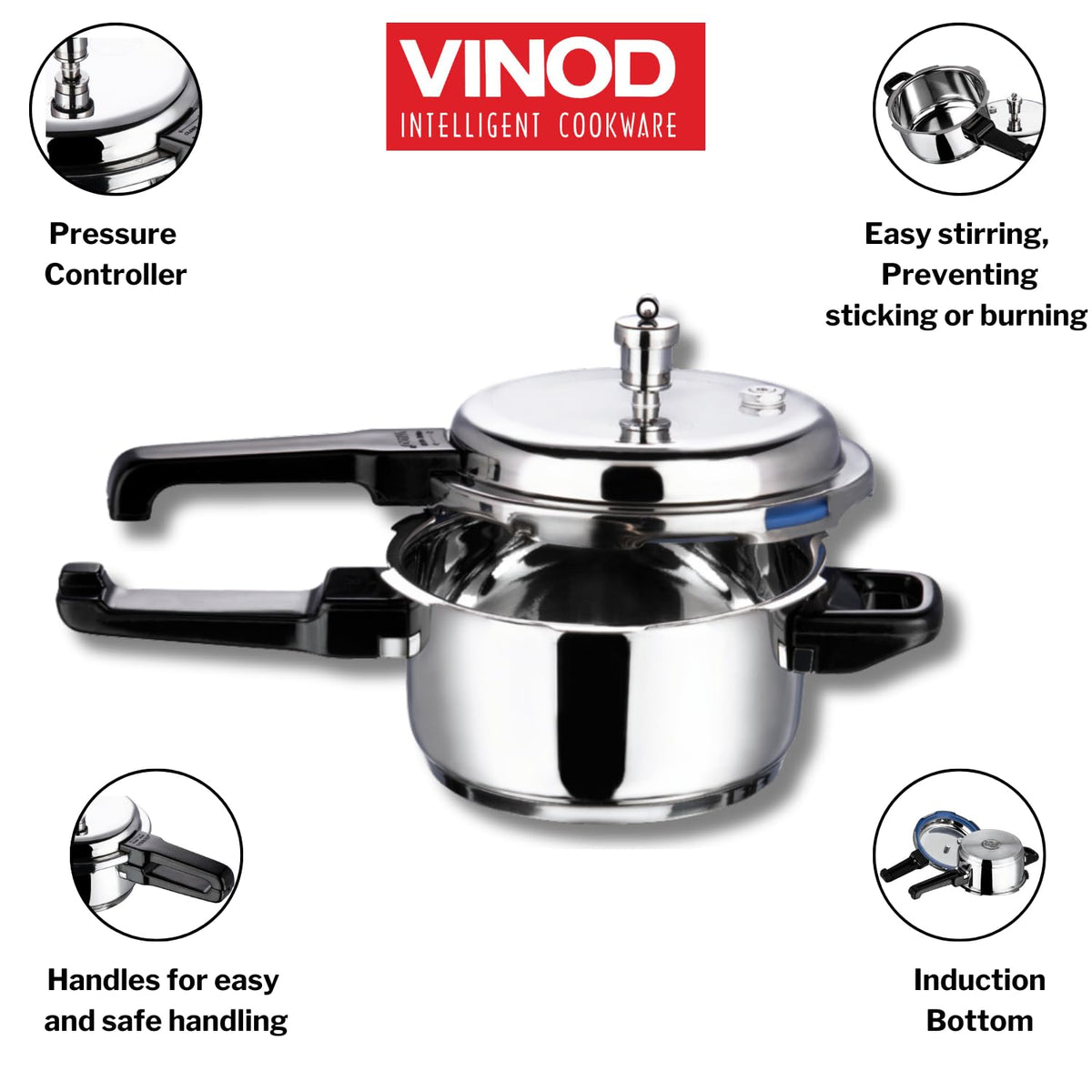 Stainless Steel 2-Liter Pressure Cooker J2426