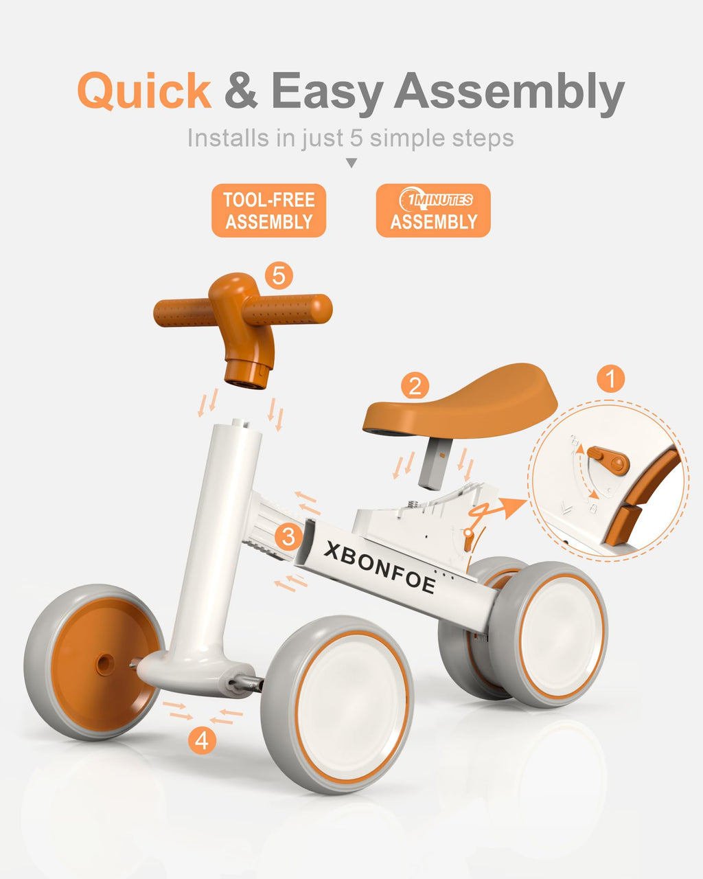 10-24 Month No Pedal Balance Bike with 4 Wheels F167294