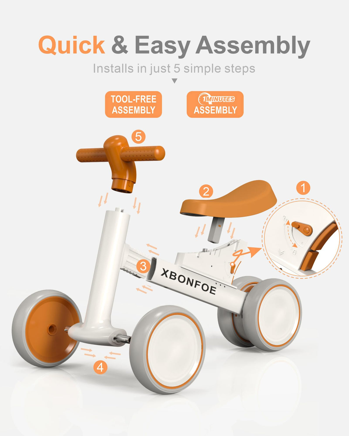 10-24 Month No Pedal Balance Bike with 4 Wheels F167294