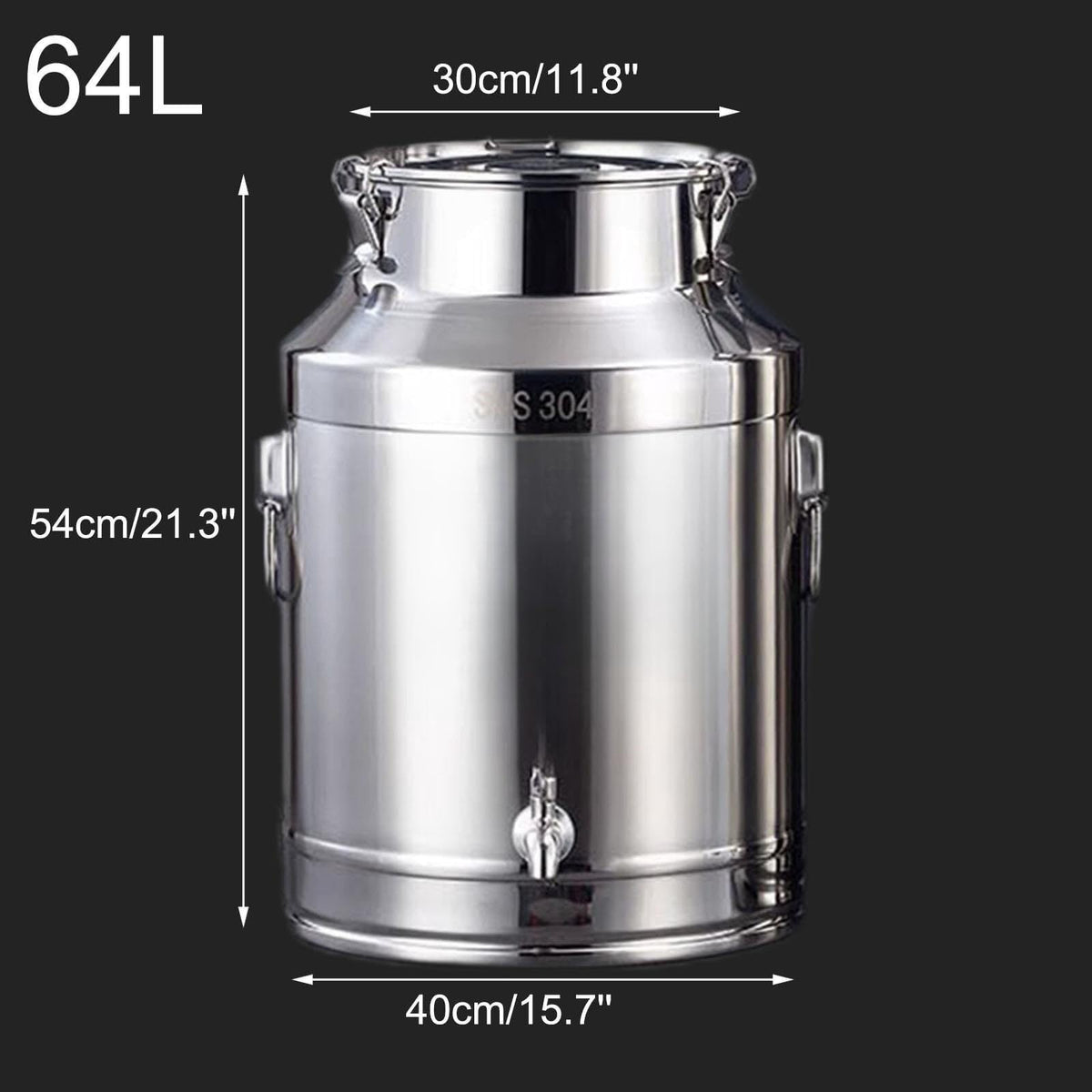 304 Stainless Steel Airtight Food Storage Container with Lid Faucet and Handles C567425