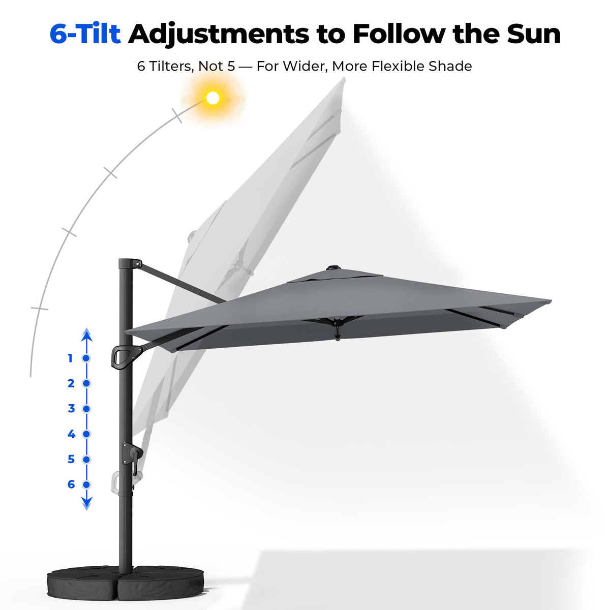 9x12 FT Cantilever Patio Umbrella with Base P73548