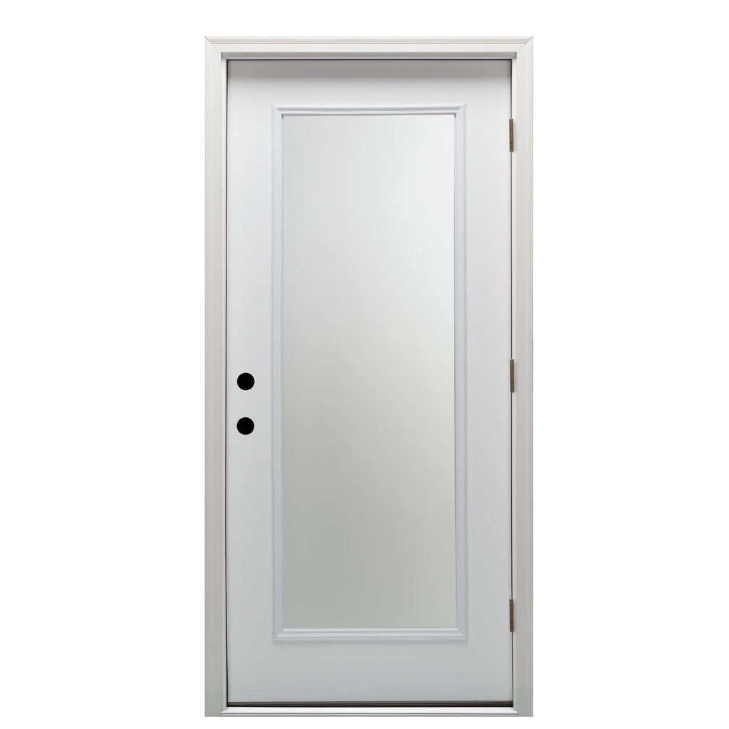Primed Left Hand Outswing Full Lite Clear Glass Prehung Door S929