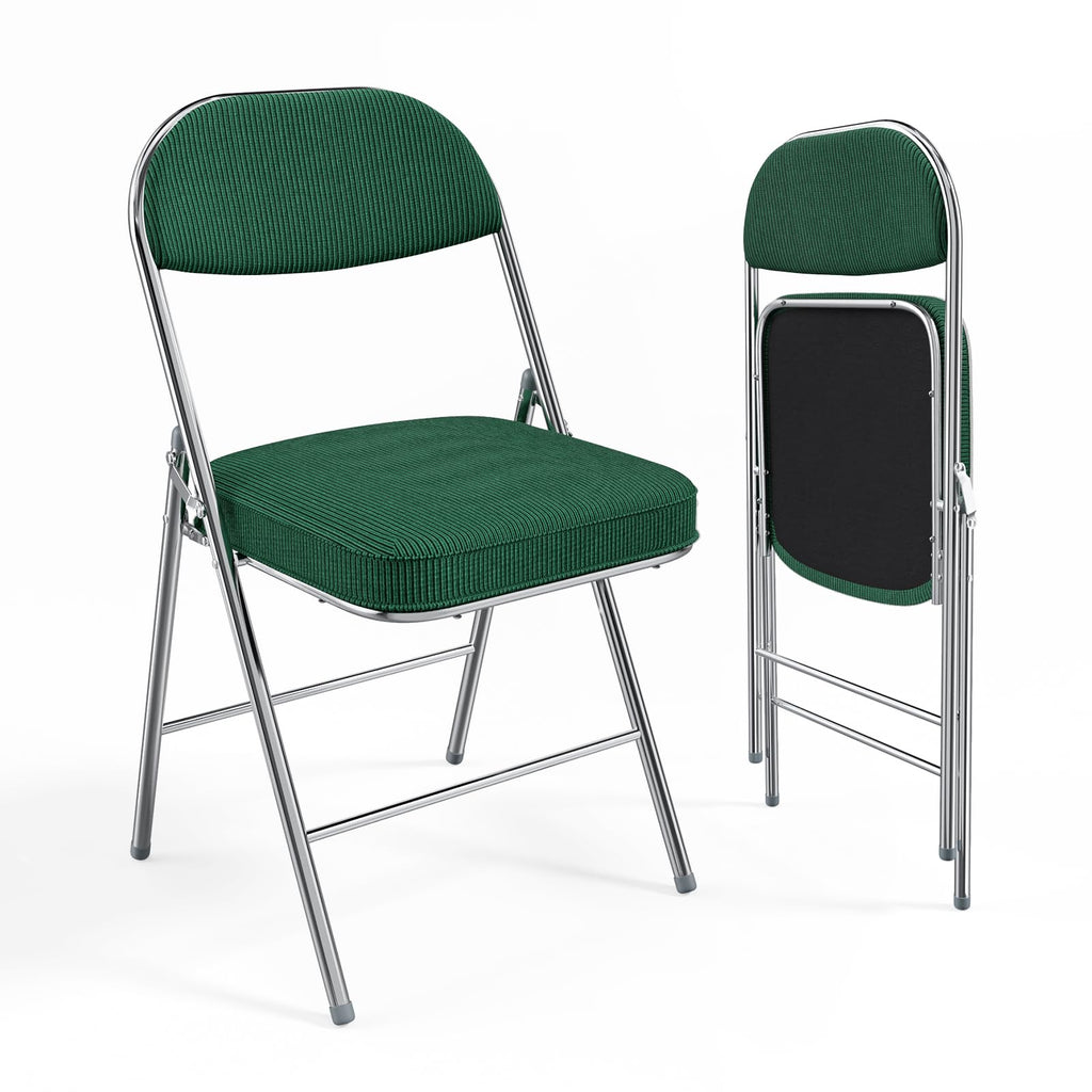 2 Pack Olive Green Folding Chairs with Padded Seat T874