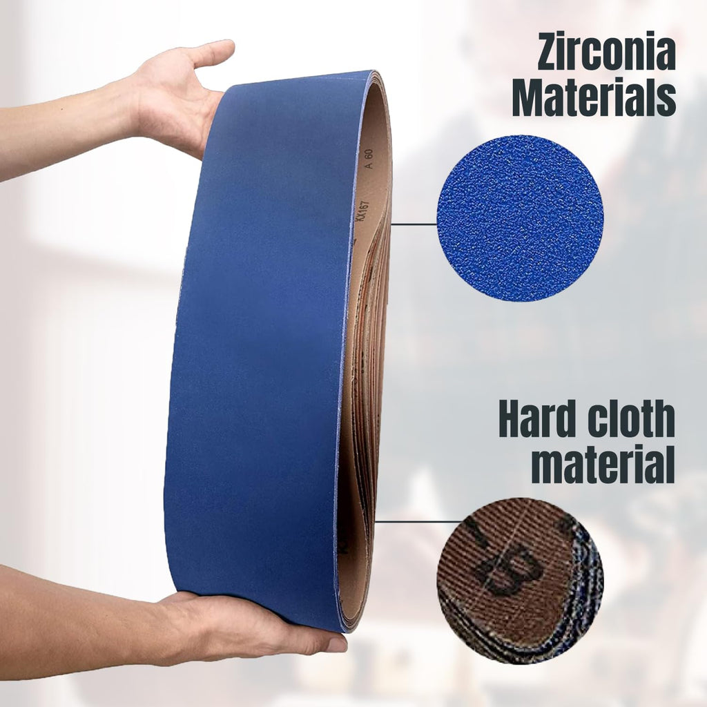 6 x 48 Inch 36 Grit Zirconia Sanding Belts 3PK U199
