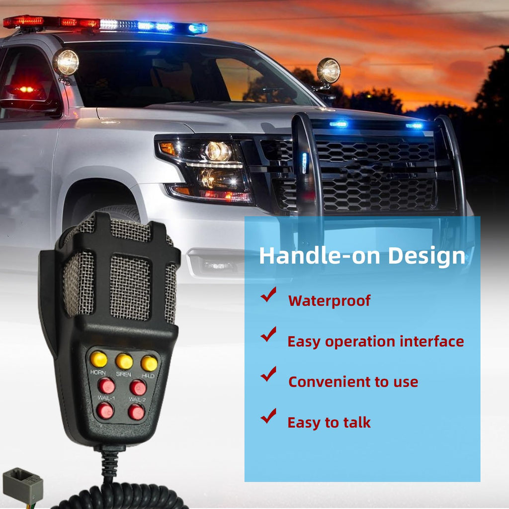 12V 100W 7 Tone Car Siren Horn Speaker with Microphone W3820