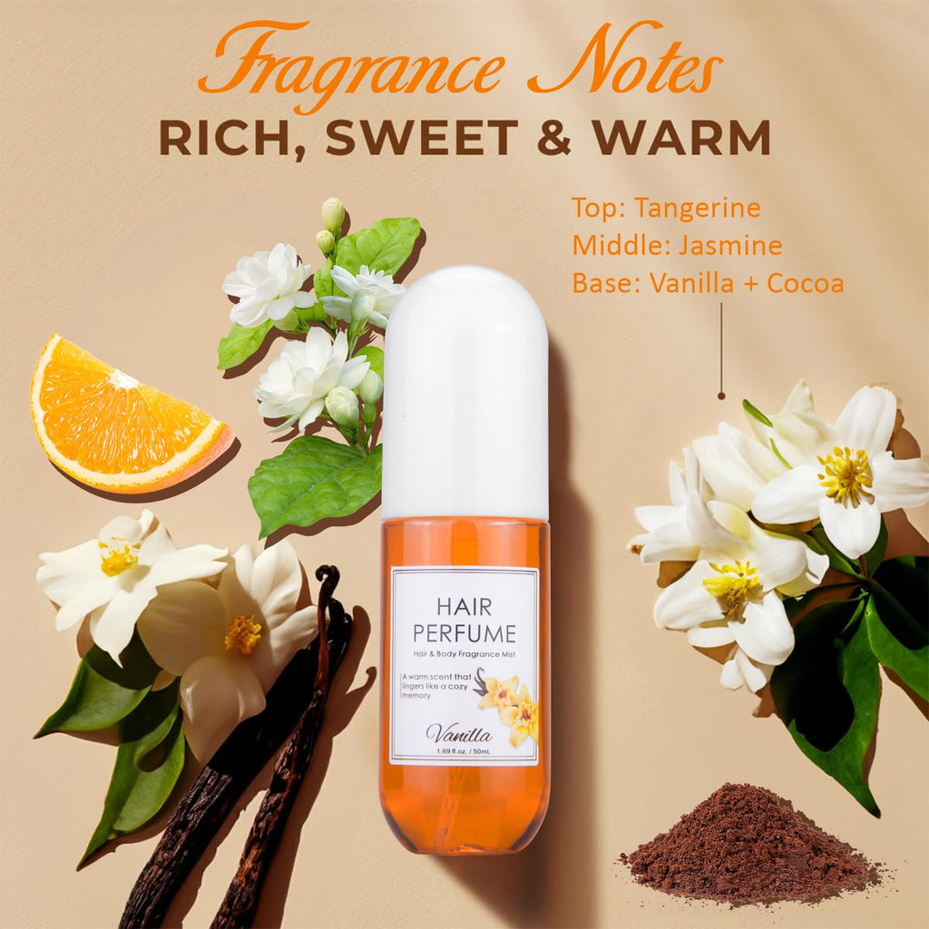 Vanilla Hair & Body Perfume Spray, Alcohol-Free, 1.7 Oz G582