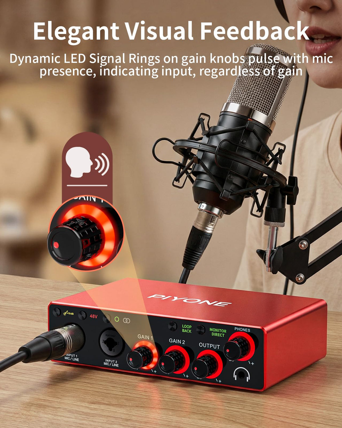 2X2 24-bit/192kHz Audio Interface with XLR/TRS Combo Input V733924