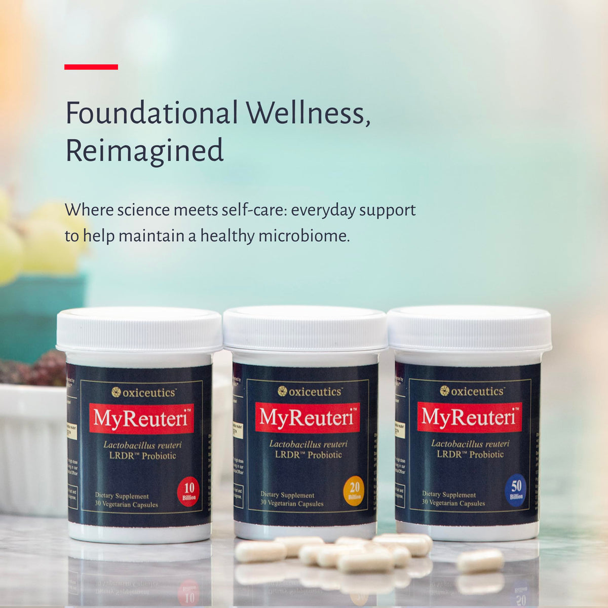 10 Billion CFU L. reuteri Probiotic with FOS Prebiotic 30 Veg Capsules W370
