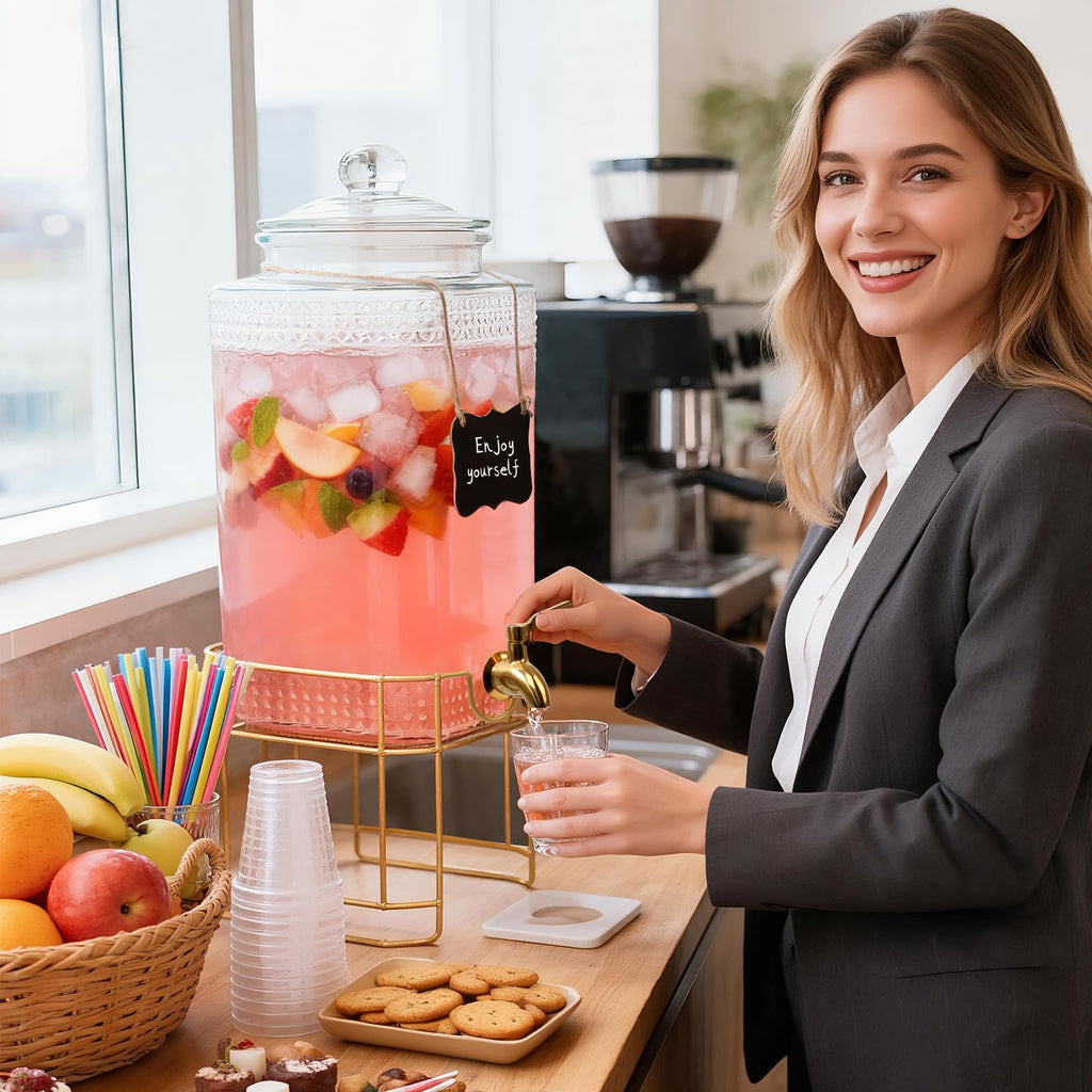 2 Gallon Stainless Steel Beverage Dispenser with Stand C77562