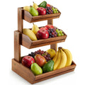 3 Tier Acacia Wood Fruit Basket L434
