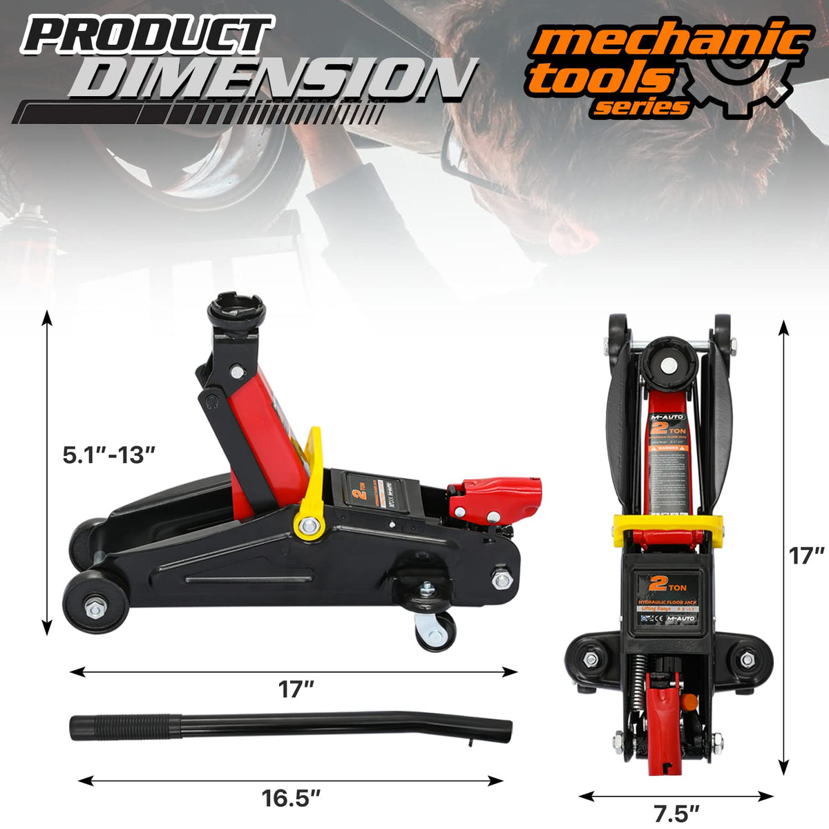 2 Ton Hydraulic Trolley Jack Car Lift with Storage Case W158305