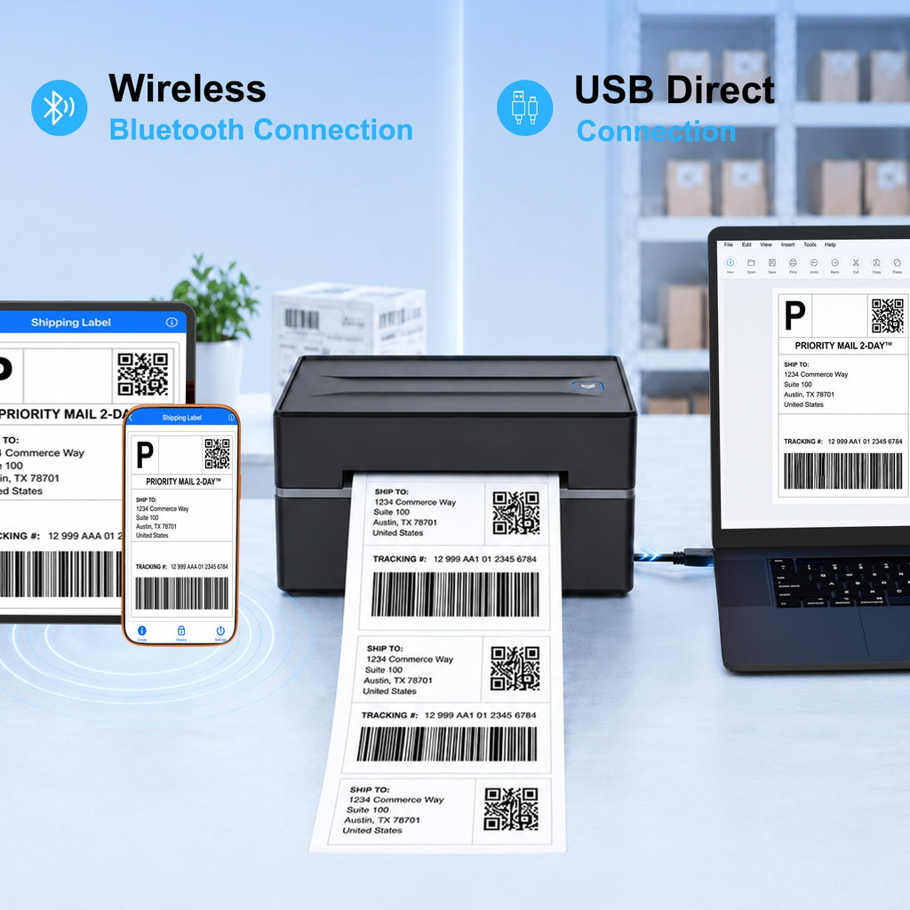 Thermal Shipping Label Printer 4x6 Bluetooth P216253