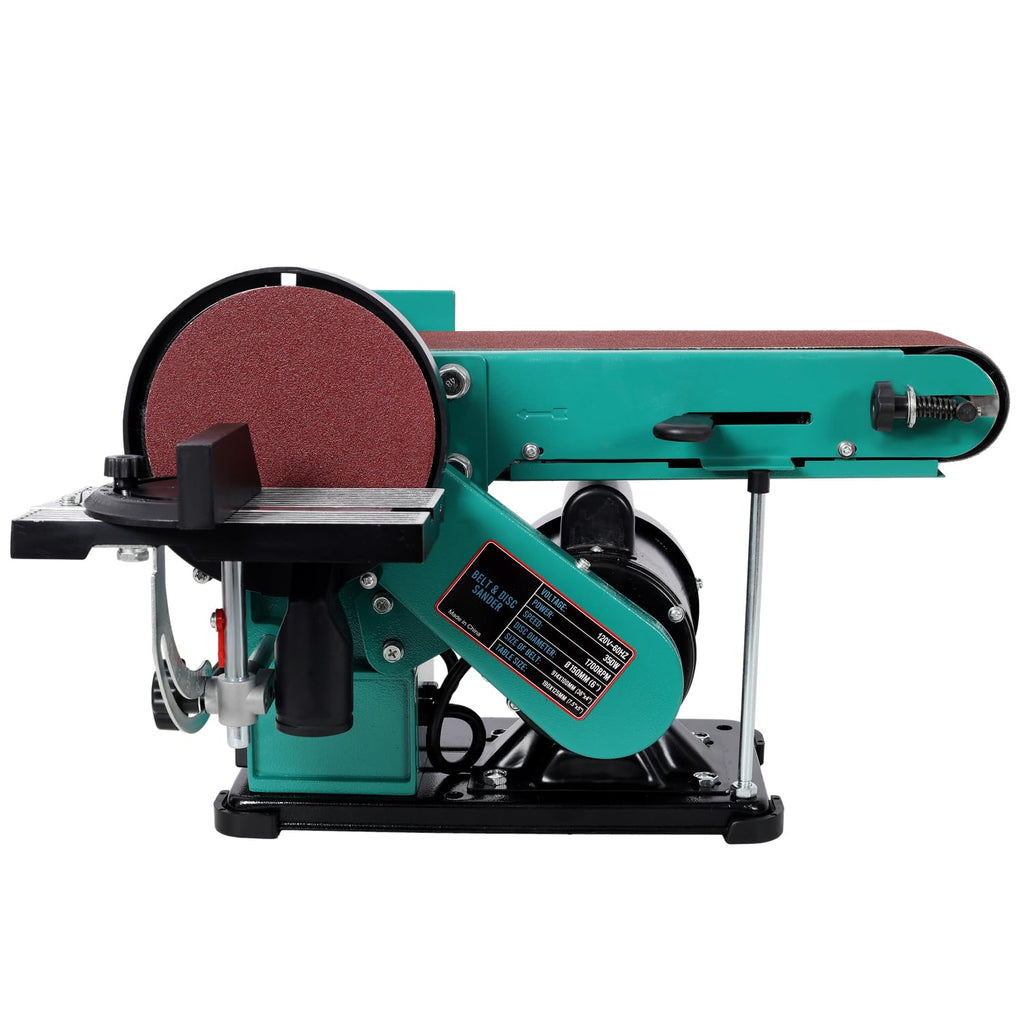 4" x 36" Belt Sander 6" Disc Polisher Grinder Steel Green High-Torque Power Tool Q37498