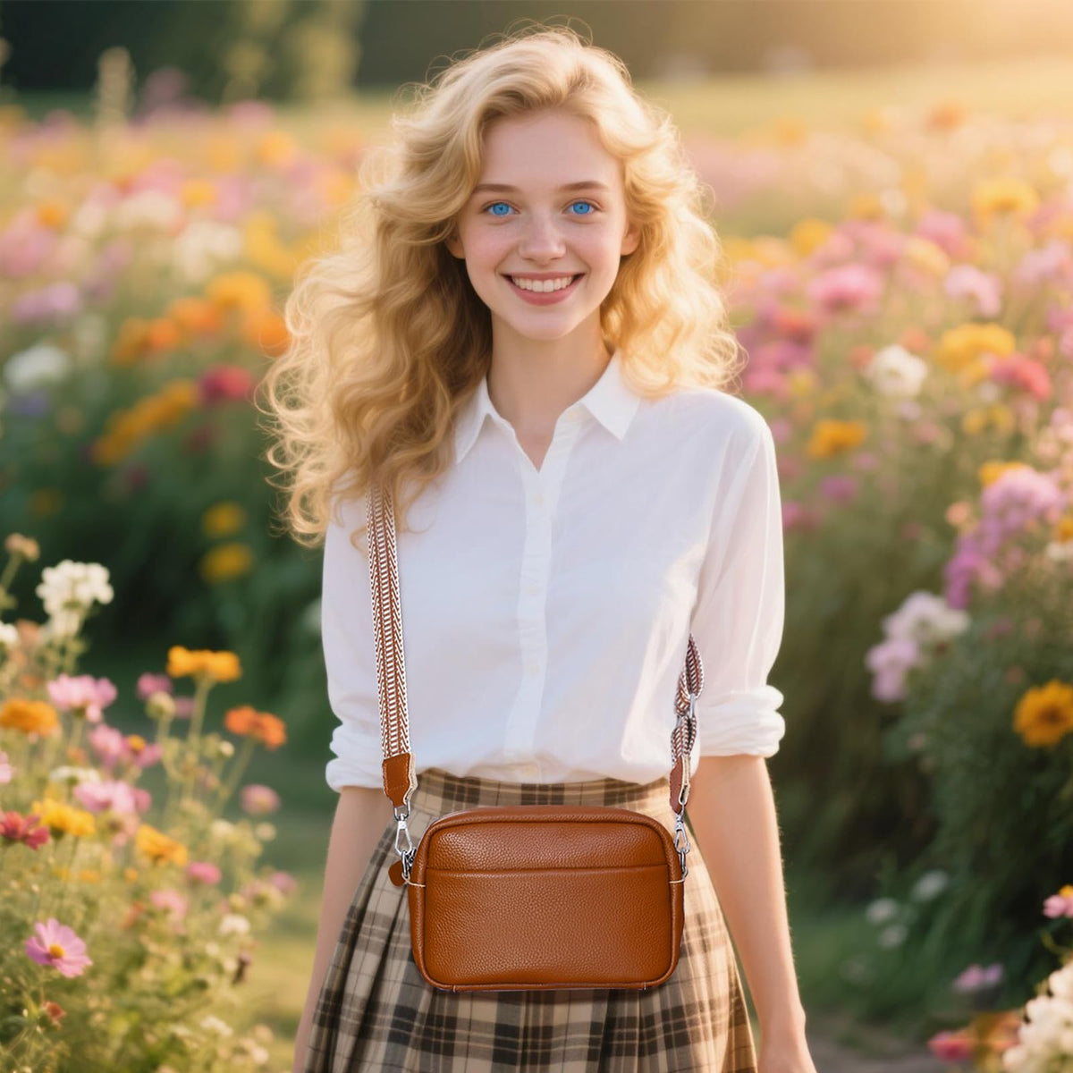 Small Leather Crossbody Bag R118