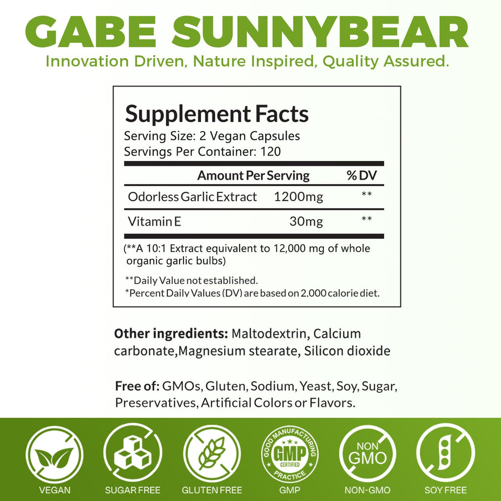Odorless Aged Garlic Extract 12,000 mg 240 Veg Caps F367
