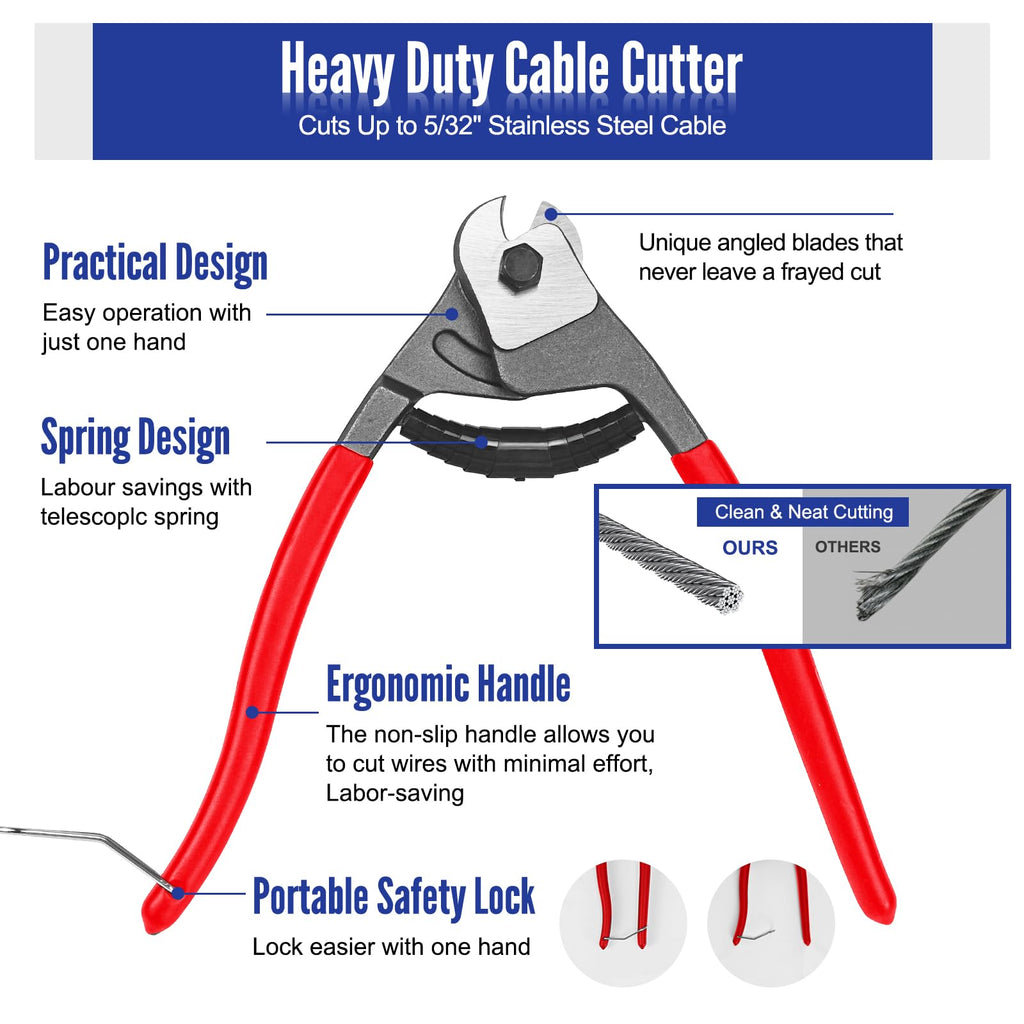 1000FT 1/8" Black Stainless Steel Cable with Cutter J654