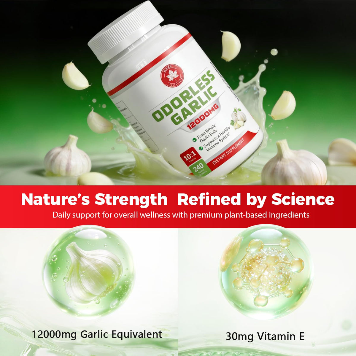 Odorless Aged Garlic Extract 12,000 mg 240 Veg Caps F367